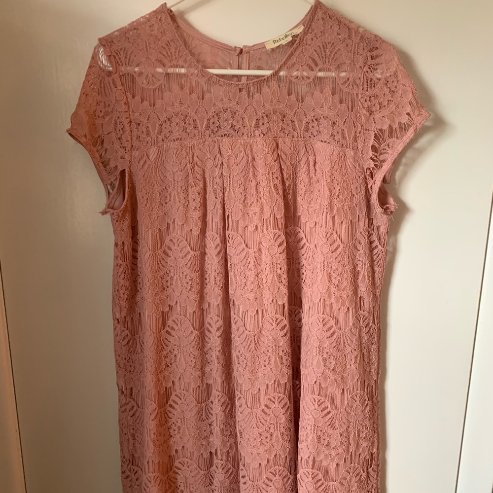 Pink lace dress